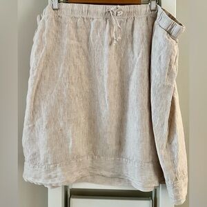 J. Jill Beige and White Linen Skirt